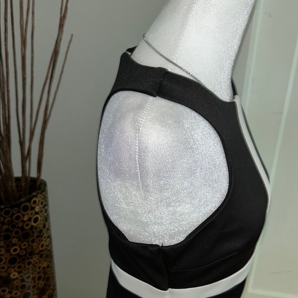 Bisou Bisou Black and White Halter Sheath Mini Dress - Picture 4 of 8